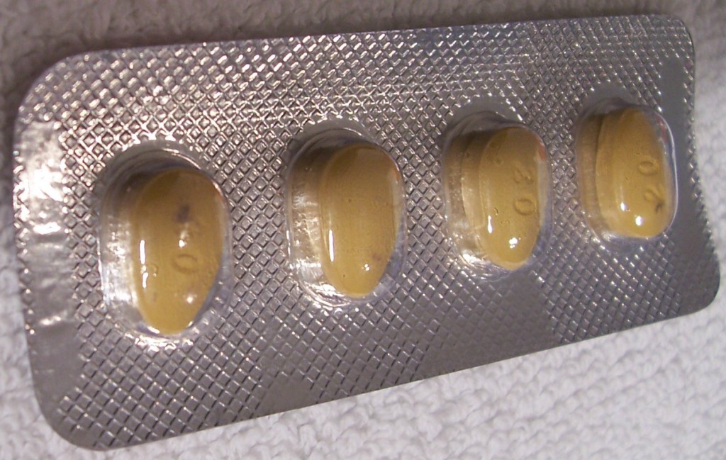 Partikel sind an den äußeren Tabs zu erkennen !